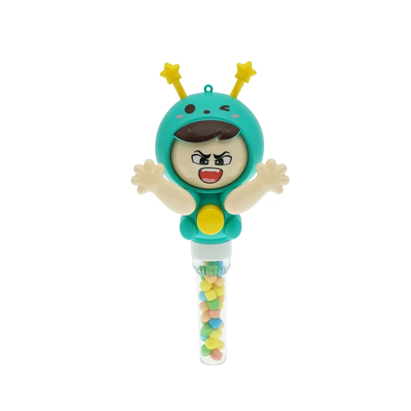 High Quality Face-changing Doll (can play rock-paper-scissors at back side) With Empty Candy Tube For Kids Candy Toys