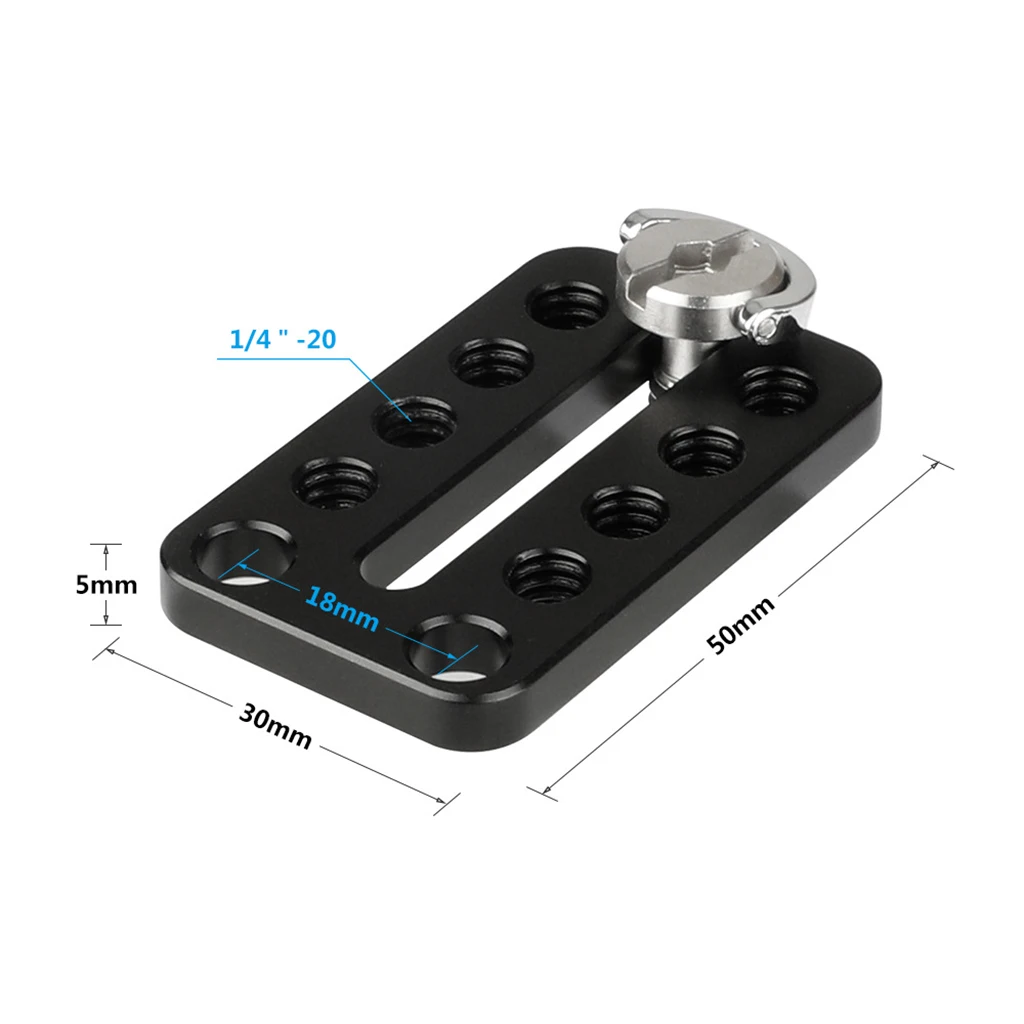 Universal DSLR Camera Tripod Mount Plate with 1/4 Screw for Camera Monitor Cage Rig