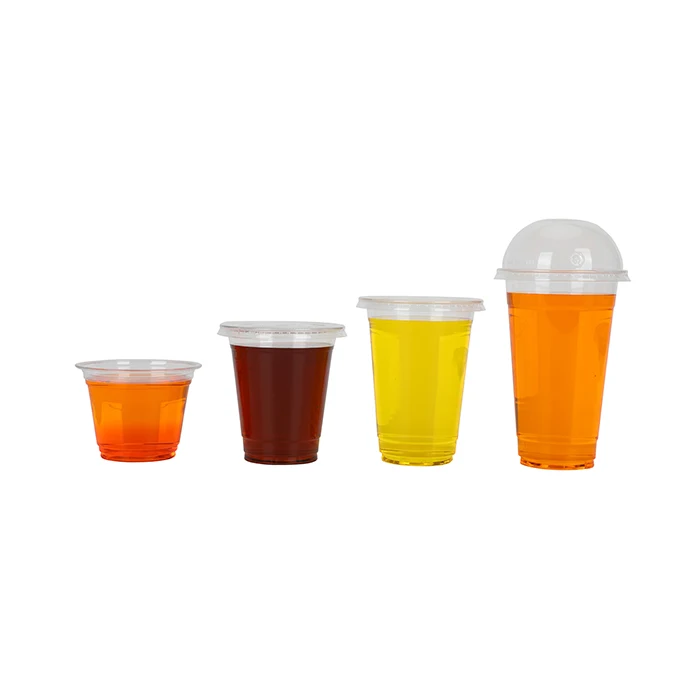 95mm 9oz Fruit Juice Drinking Cup With Lid  12oz 16oz 24oz Cold Beverage Cup Plastic Iced Coffee Biodegradable Compostable Cups