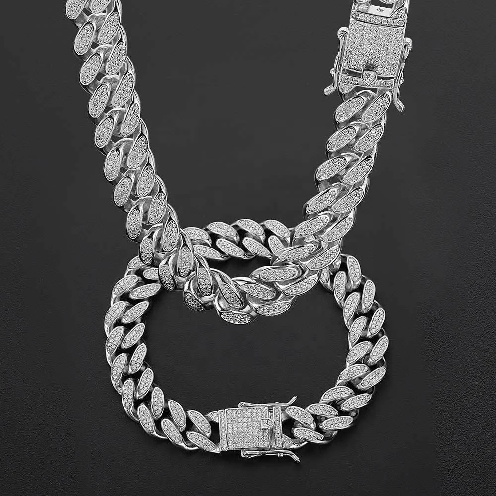 Mister Jewelry 12mm Dubai Jewelry Iced Cuban Link Chain African Jewelry Sets to Match