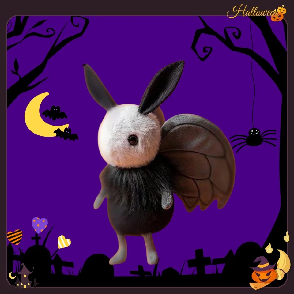 2024 Hot Sale New Custom Halloween Moth Skull Doll Rabbit Bat Animal Plush Toy Halloween Funny Toy for Children Gift