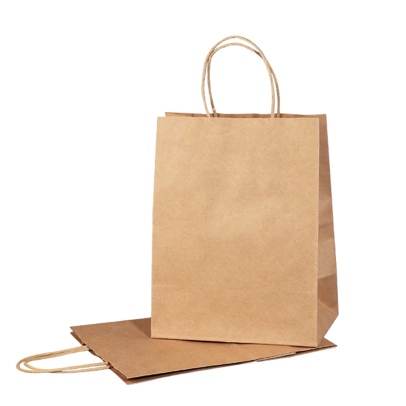 China Manufacturer Wholesale Custom Logo Brown Craft Packaging Gift Recycle Bag Kraft Paper Shopping Bags with Handles