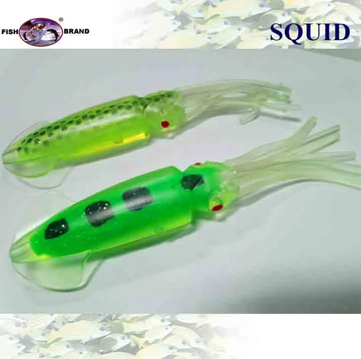 Hot Sale fishing net china factory the New Fishing Lures Soft Squid Lure Durable Saltwater Glow PVC Lure