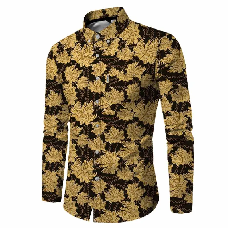 Stylish good quality men shirt casual long mens shirts with custom design print logo