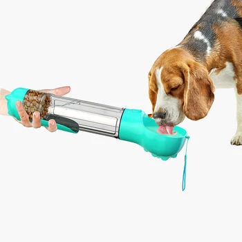 Hot Sale Portable Plastic Drink Water Feed Bottle Pet Bowls Feeders for Outdoor Pet Dog Travel Canine Drinker