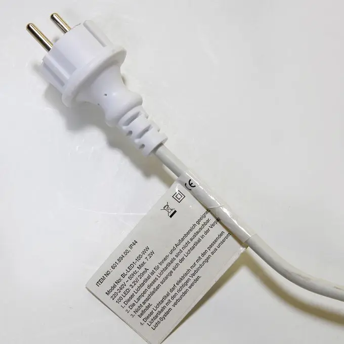 Белый открытый 10 м 100 светодиодный резиновый провод гирлянда IP65 Рождественский свет кабель коммерческий светильник