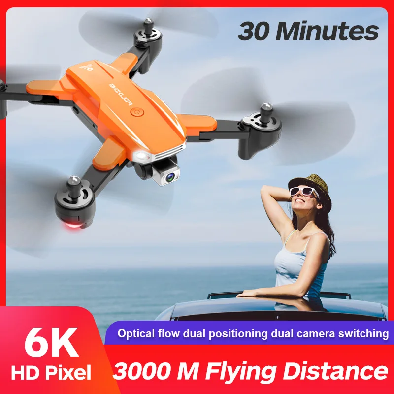 Складной Дрон S6 4K HD для аэрофотосъемки с дистанционным управлением игрушечный самолет GPS Квадрокоптер двойной камерой