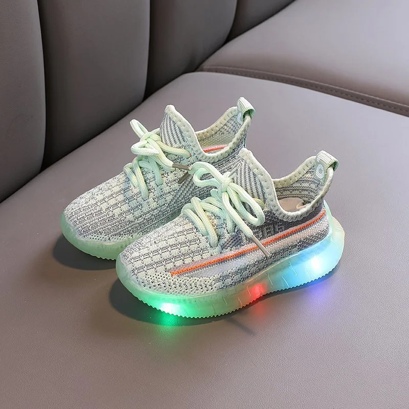 
Autumn Spring New Style Girls Kids Led Light Shoes Wholesale Cheap Casual Sports Little Boys Children Glowing Shoes 