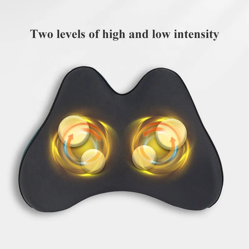 Color oem breathable foam elastic fabric leg waist neck body heating battery operated massage pillow cushion