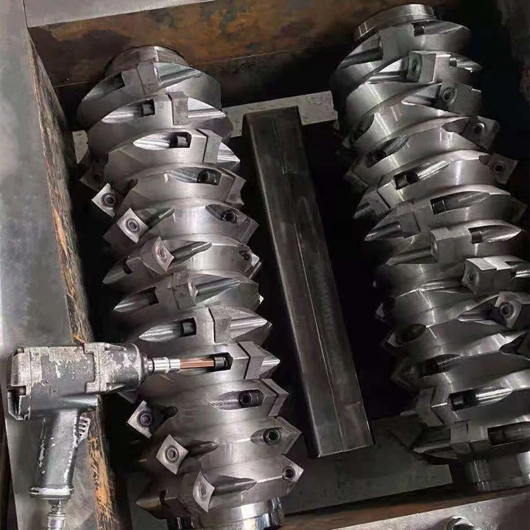 big plastic film double shaft recycling shredder shredding machine