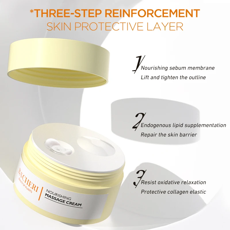 Kangrong private label skin care vegan nourishing repairing grape seed oil rice bran oil collagen massage face cream