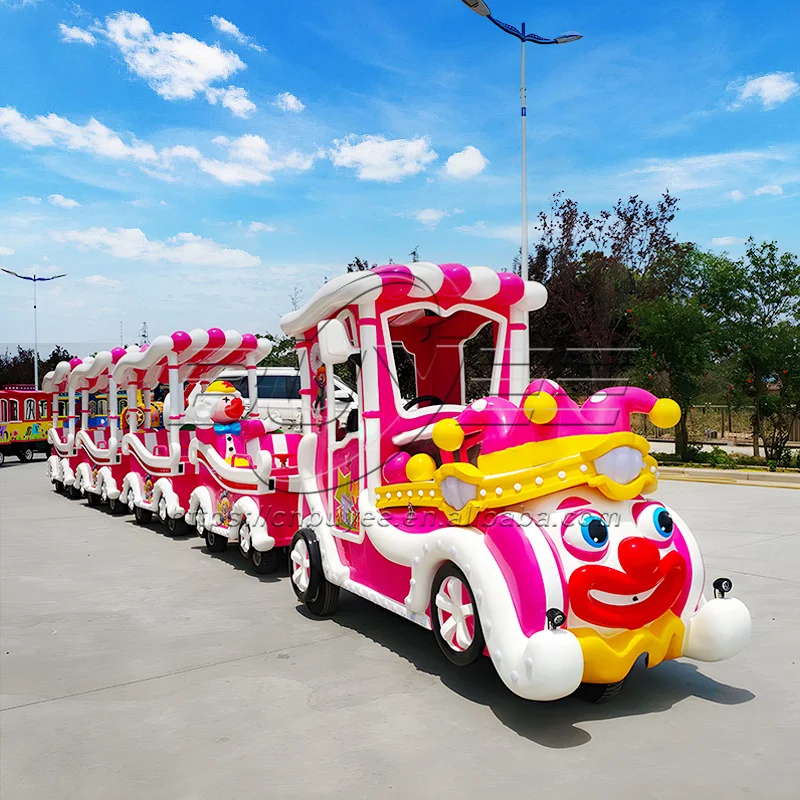 Factory Sale Electric Sightseeing Train 24 Seats Mini Clown Electric Trackless Train