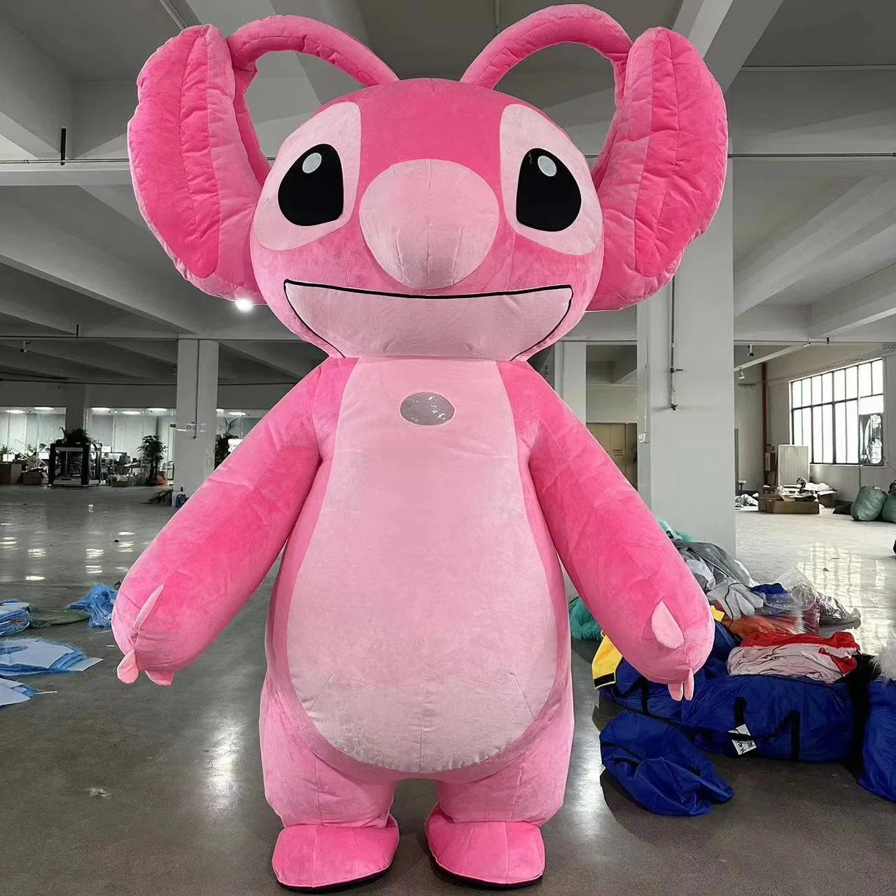 Plush Giant Walking Animal Suit Adult Inflatable Stitch and Angel Mascot Costume for Sale