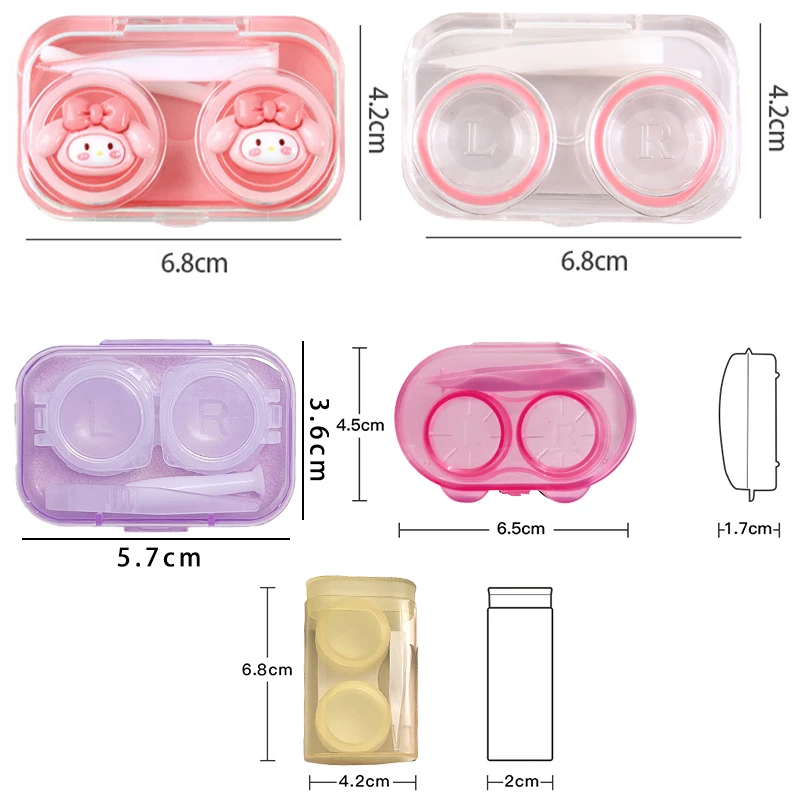 Wholesale custom mini contact lens containers Multiple styles color contact lens cases