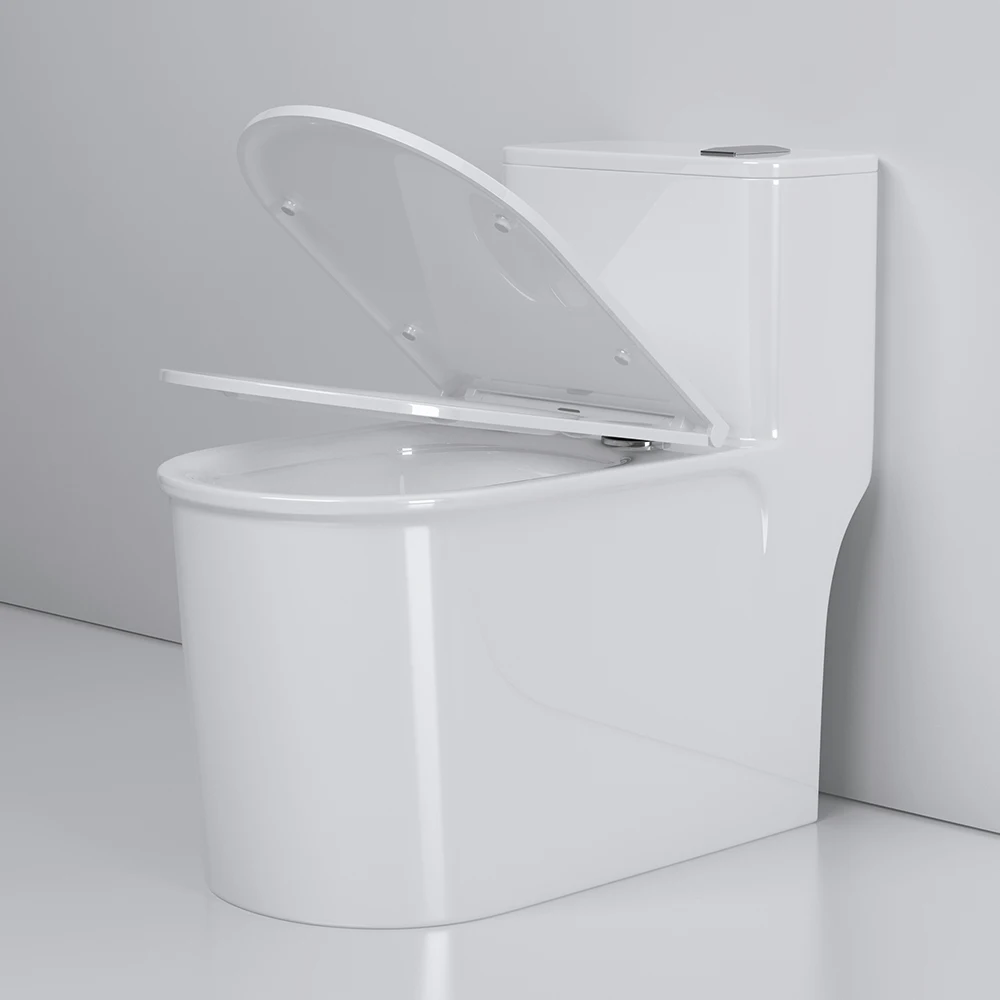 CLASIKAL Modern bathroom white ceramic integrated toilet floor mounted water closet