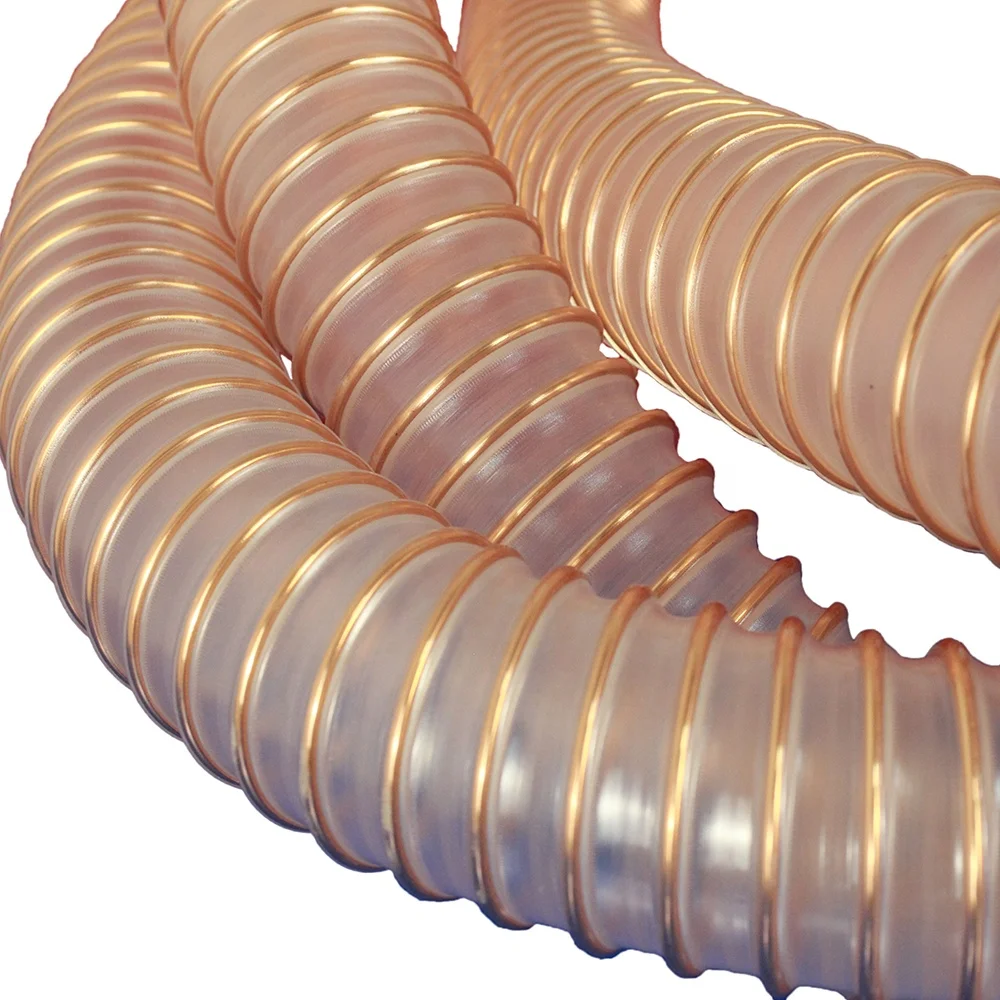 Transparent 1.5mm Thickness PU Steel Wire Reinforced Suction Hose