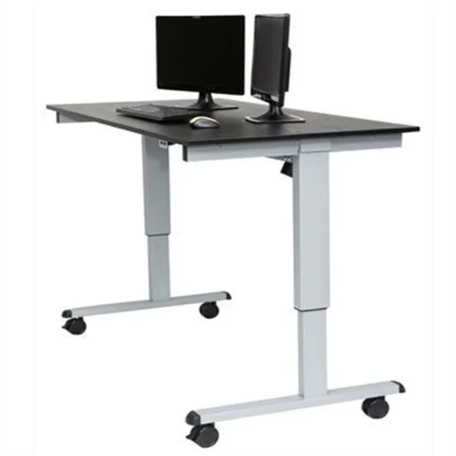 Electric Height rising Adjustable steel 3 stage Table lift Base Leg for Sit to Stand up standing motorized white office Desk