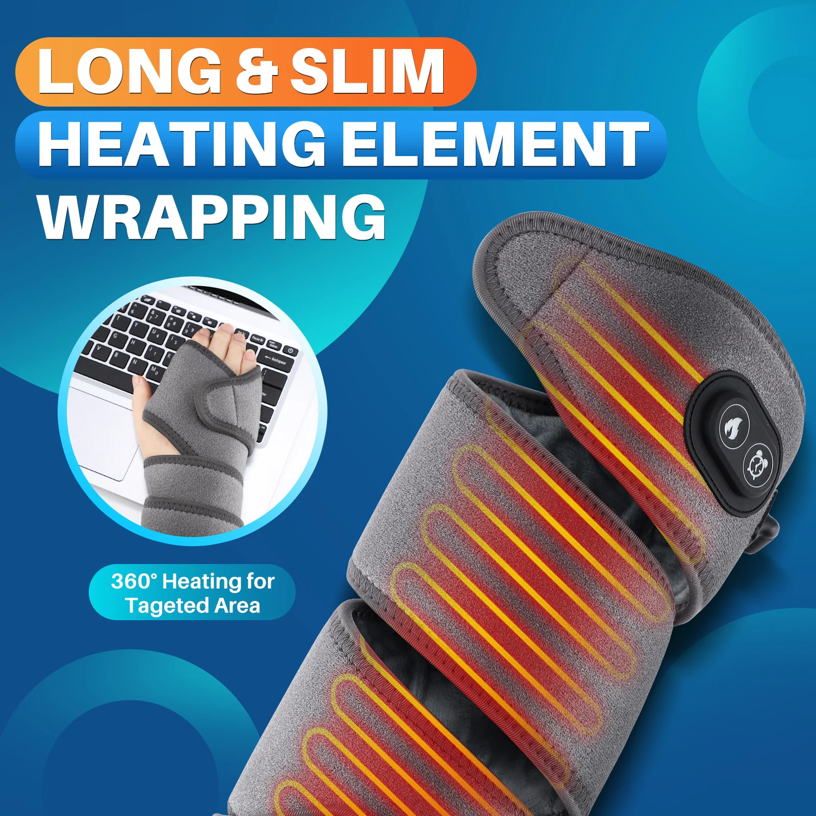 Hot Compress Electric Heating Pad Wrap for Pain Relief Wrist Arm Elbow Leg Ankle Knee Warmer Massage Belt