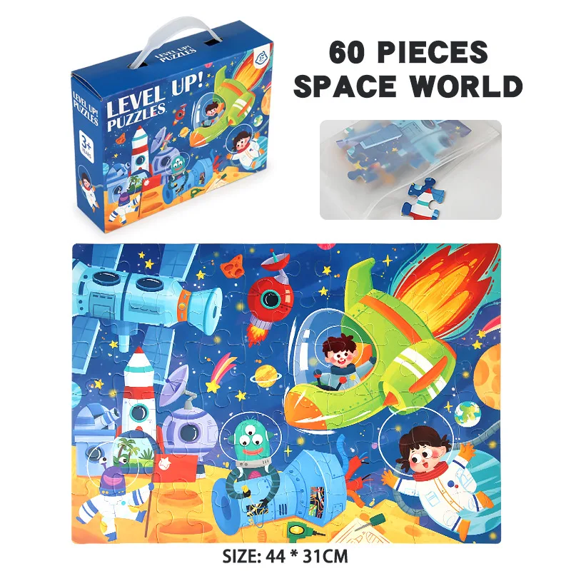 Wholesale  Fairy Tale Theme Paper Puzzle Hot Sale 60pcs Large Size  Jigsaw Puzzle For Christmas Day  Educational Gifts