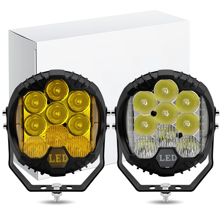 truck accessories 9 inch led headlight 3 sides super bright white yellow work light fog driving lamp led fog lights for truck