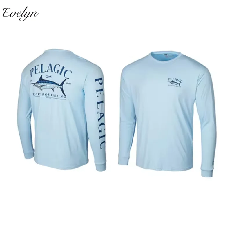 EVELYN OEM ODM Long Sleeve round Neck Fishing Suits Uv Fishing Gear Outdoor Quick-Drying Breathable T-shirt Fishing Suits