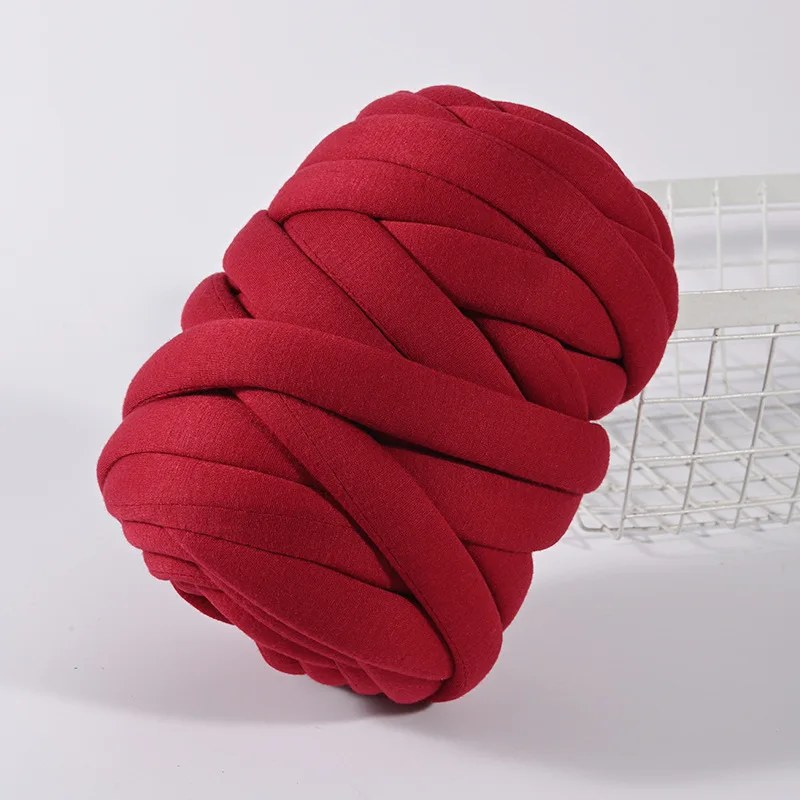 Super Chunky Yarn Thick Velvet Soft Hand Knitting Giant Tubular Yarn for Arm Knitting Extreme DIY Blankets Rugs Pillow