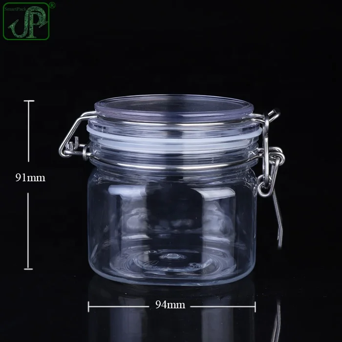 Оптовая продажа с фабрики квадратная пластиковая банка Kilner 400 мл металлическим зажимом для упаковки косметической глины