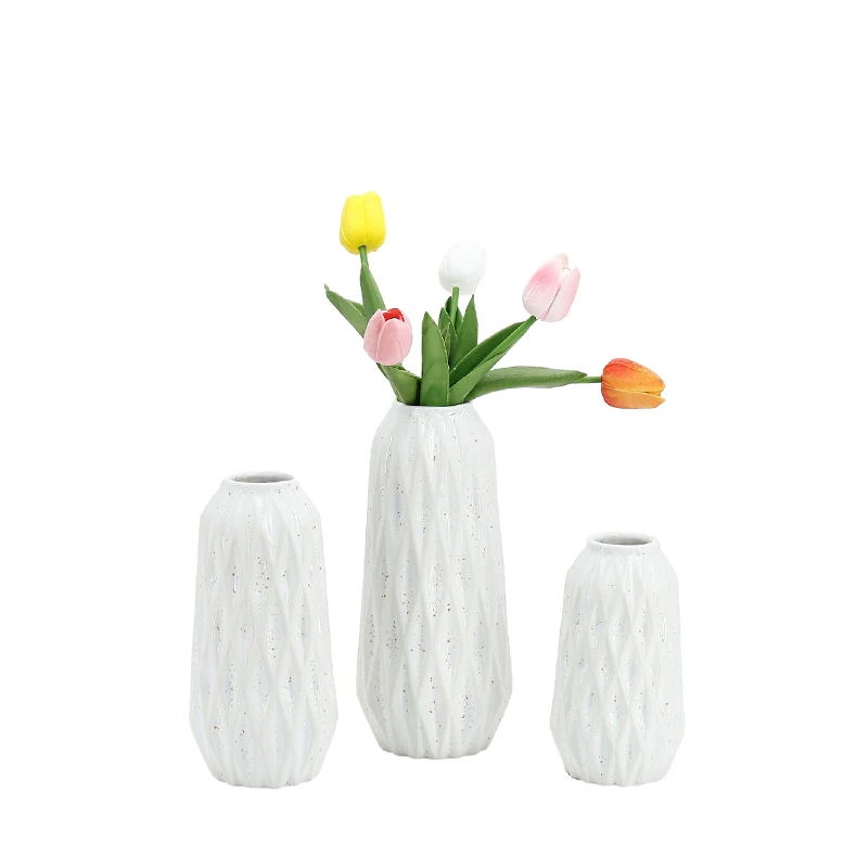 Flower Vase for Pampas Grass Eucalyptus Ceramic White Bud Vases