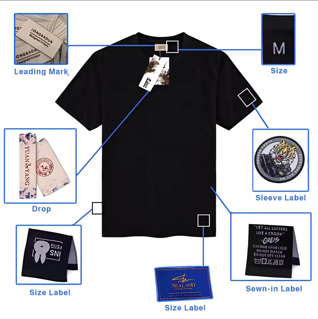 Wholesale High Quality Men Blank 100% Cotton Soft Heavy 260g Tshirt Printing Custom Plain T-shirt Logo Printed Black T Shirts