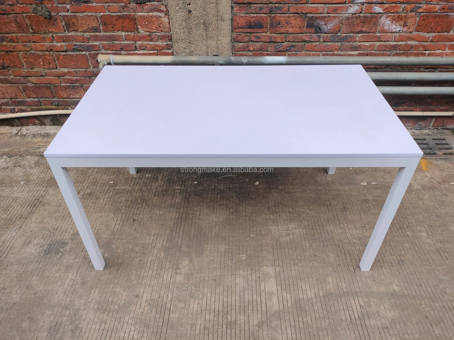 Nordic 4 Seater Metal Legs Dinning Room Furniture Kitchen Island Modern Wooden Top High Gloss MDF Dining Table