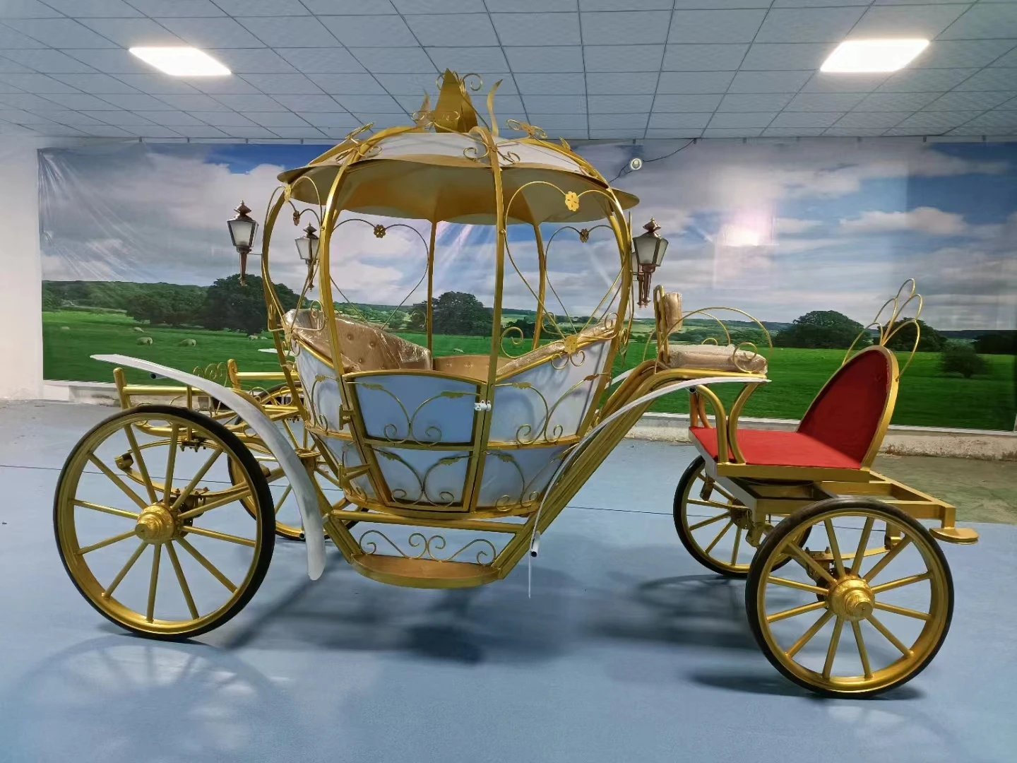 4-wheel marathon horse cart exhibit pumpkin horse carriage buggy cinderella wedding horse carriage for sale