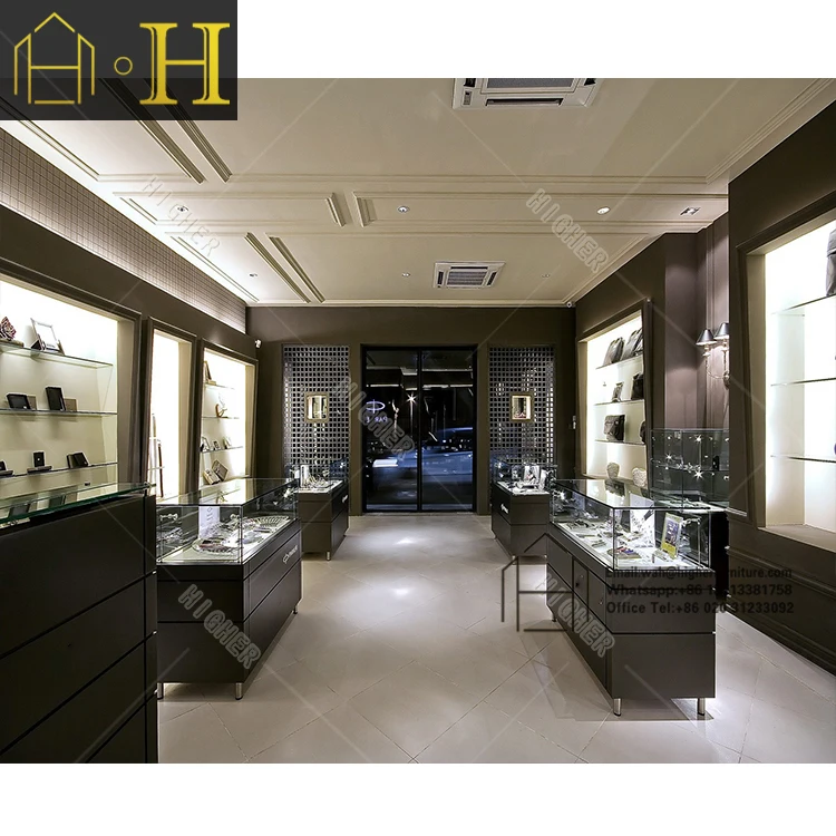 Modern luxury jewelry display counter jewelry  showcases design jewelry shop showcase