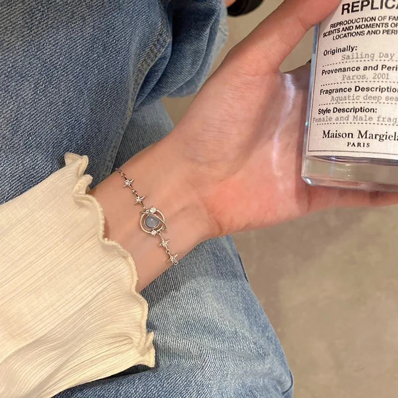 2023 Korean Style Elegant Opal Space Bracelets Women Girs Delicate Zircon Starlight Fashion Jewelry Bracelets