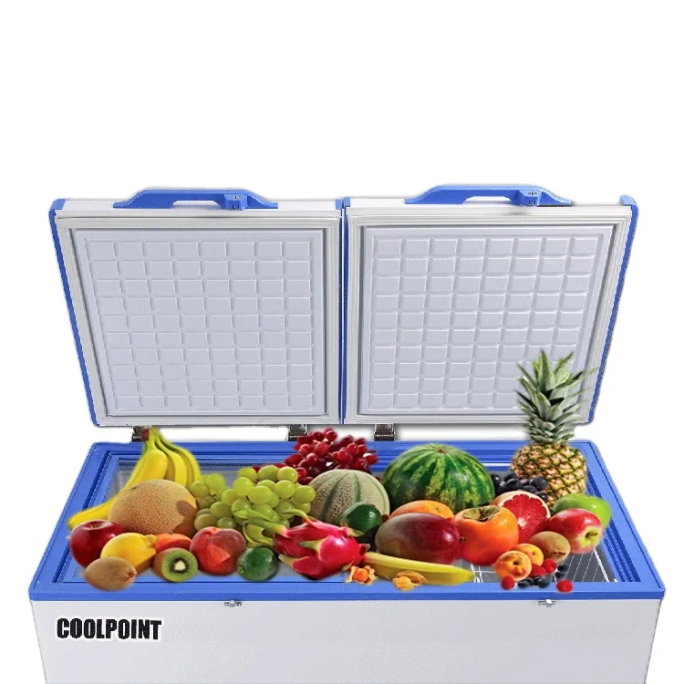 358 liters solar battery powered refrigerator dc 24v deep chest freezer