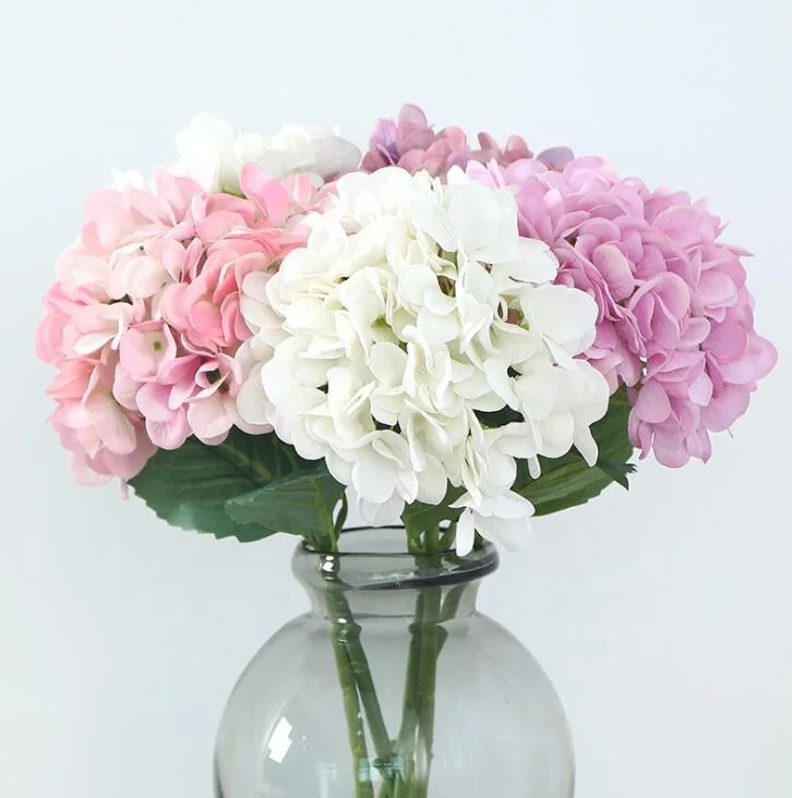 FC3008 Artificial flowers  silk hydrangea bunch for wedding decoration