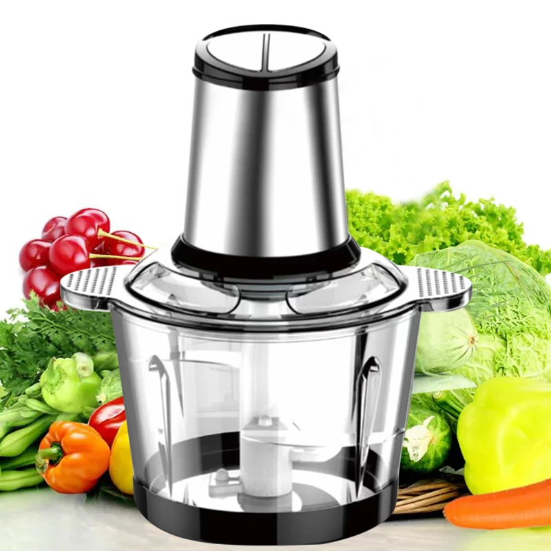 2023 Hot Sell 2L 3L Small Meat Chopper Best Home Kitchen Food Cheap Stainless Steel Electric Meat Grinder For Sale