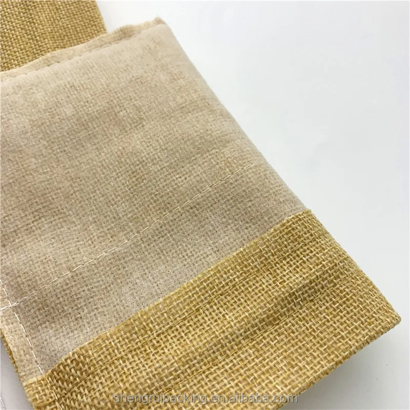 Weddings Receptions Jute Burlap Sack Favor Bag 4'x 6' Natural Jute Bags With Lace