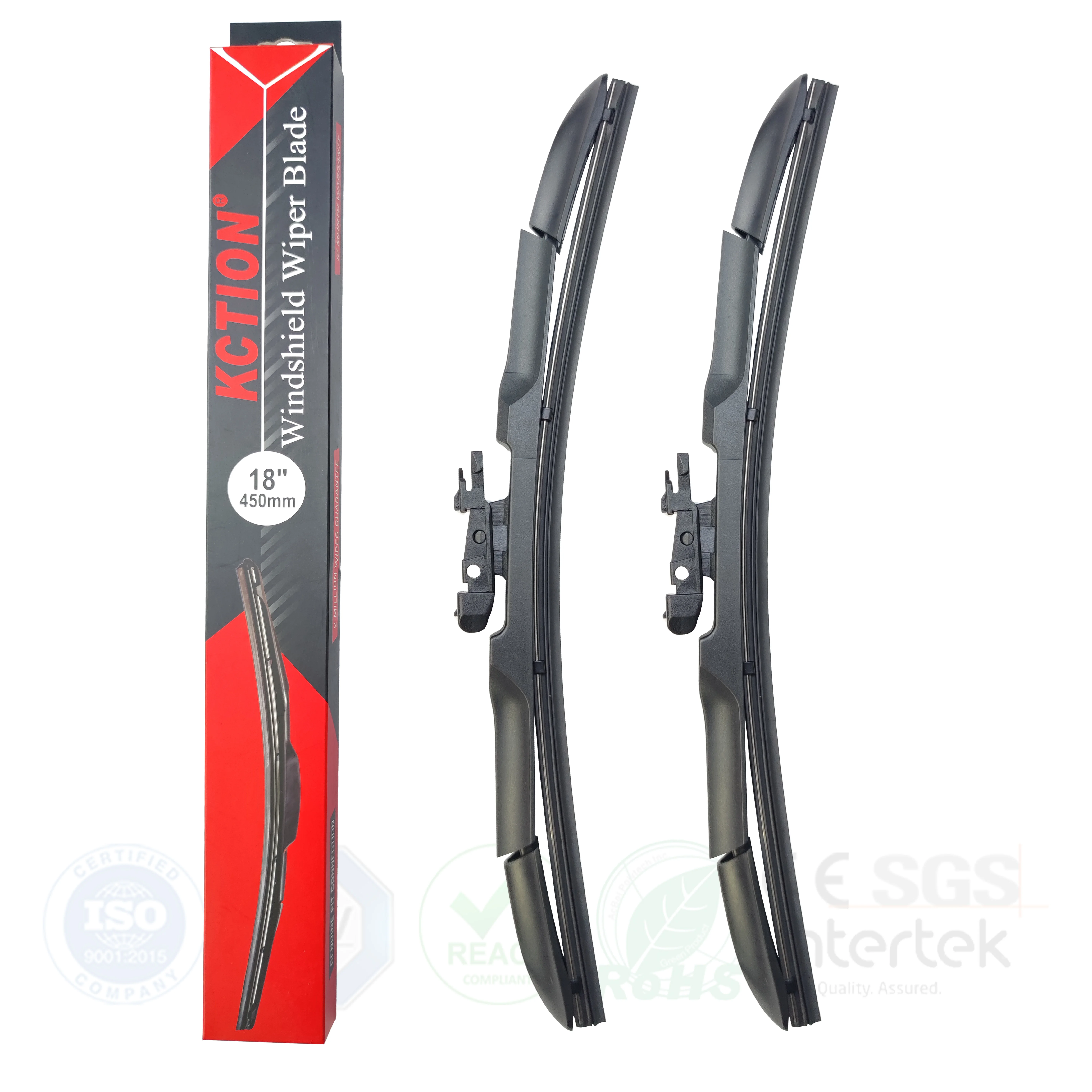 KCTION Wiper Blades Universal Multi-Function Wiper Air Holes Assembly Chrome Auto Car Windshield Water Repellency Wipers