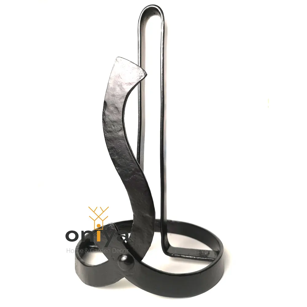 Oniya Iron Paper Towel Holder Metal Table Paper Towel Standing Modern Forged Kitchen Dispenser Decor Counter-top for Hotel Home