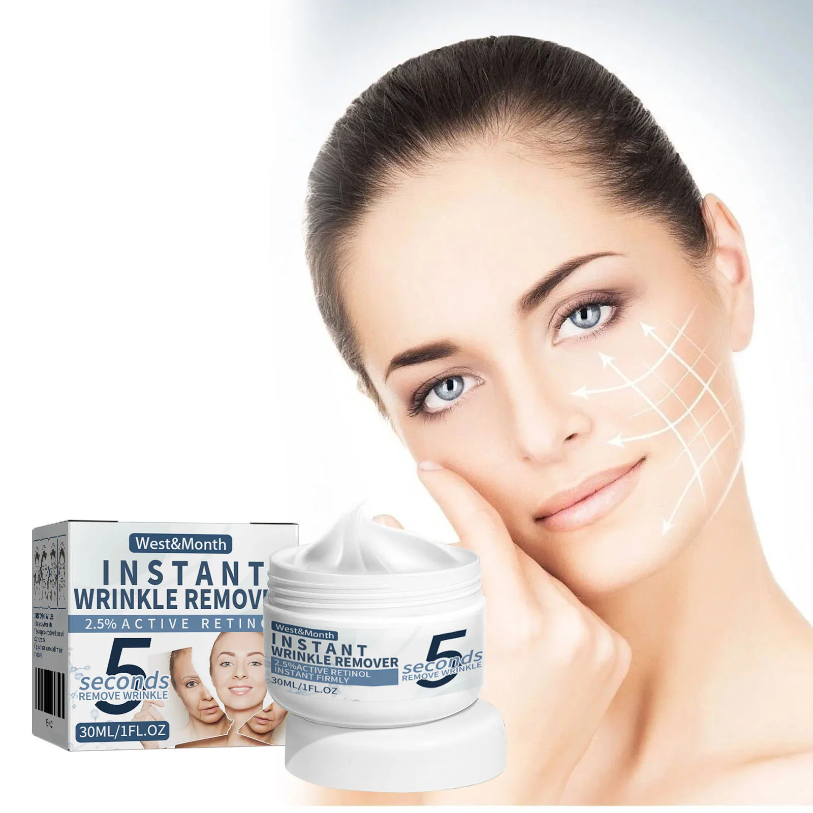 5 Seconds Instant Wrinkles Removal Cream Lifting Firming Anti-aging Improve Puffiness Fade Fine Lines Face Cream