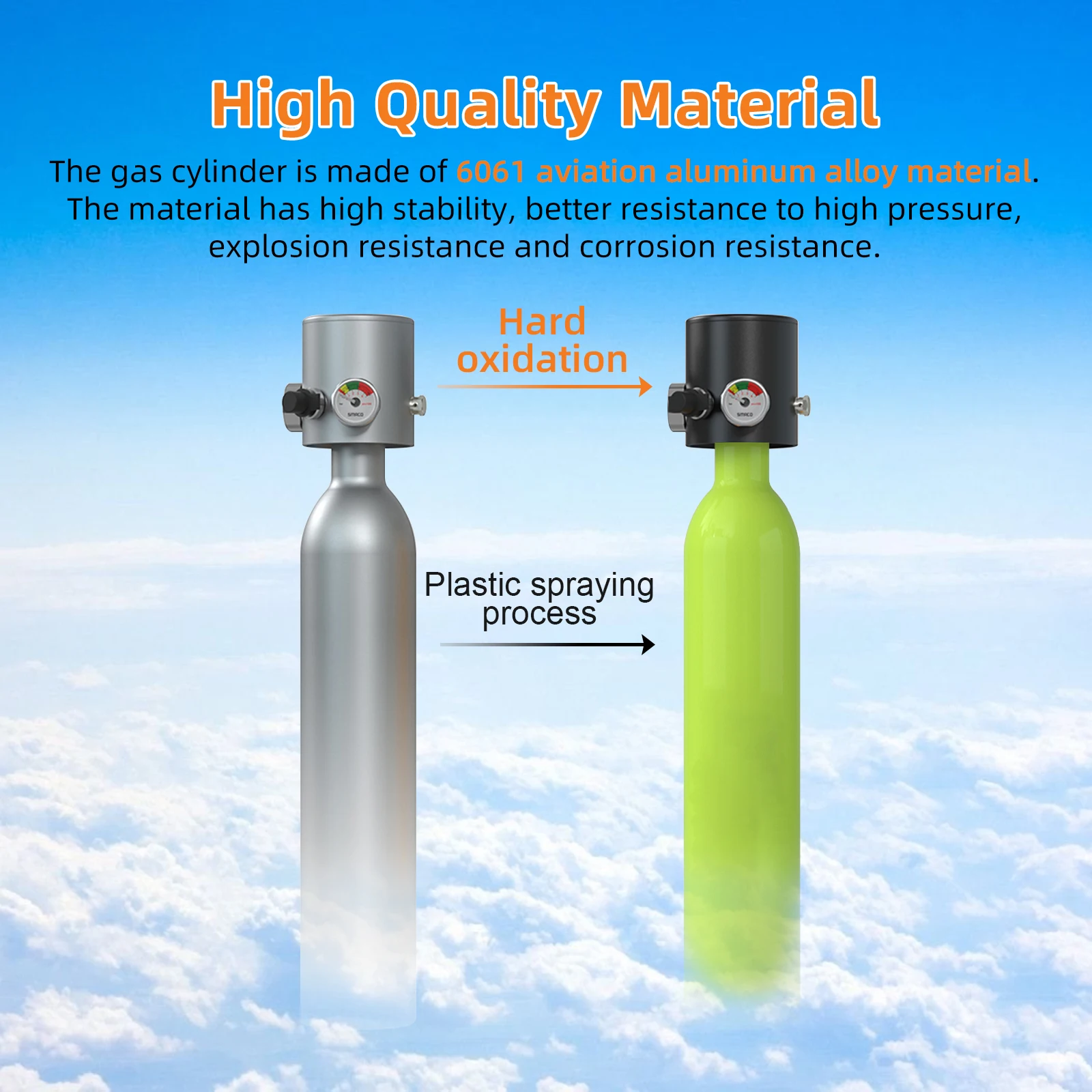 TUXING High Quality Material OEM ODM 6 Minutes Mini Dive Snorkeling Swimming Breath Easy Breath Equipment Kit Aluminum Air Tank