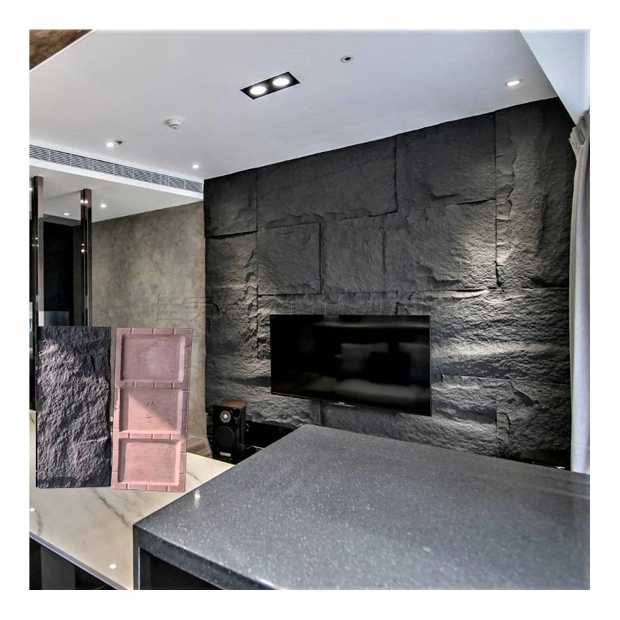 pu stone wall decor 3d polyurethane artificial stone PU stone wall panel for interior and exterior wall cladding