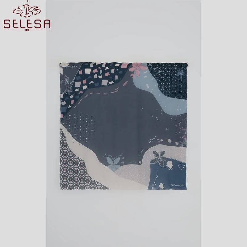 Kain Sifon Maillot Wholesale Pattern Flag Skull Starry Neck Tubular Tube Plain Satin Scarf Maxi Shawl Hijab Women