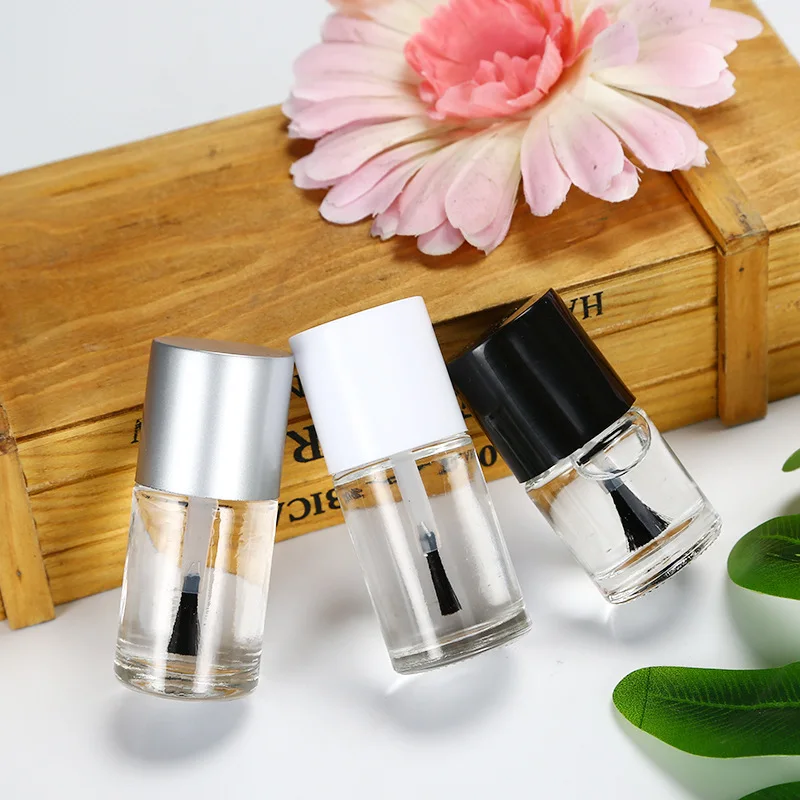 Custom unique logo 5ml 8ml 10ml 12ml 15ml clear empty glass uv gel nail polish bottle with brush and cap nail polish