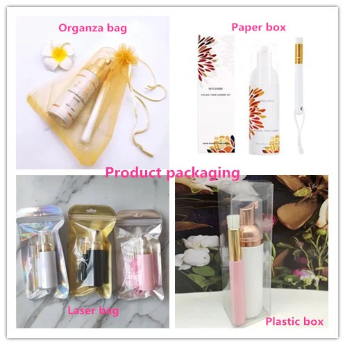 Private label lash foam cleanser vegan OEM eyelash extension shampoo 30ml 60ml lashshampoo with brush