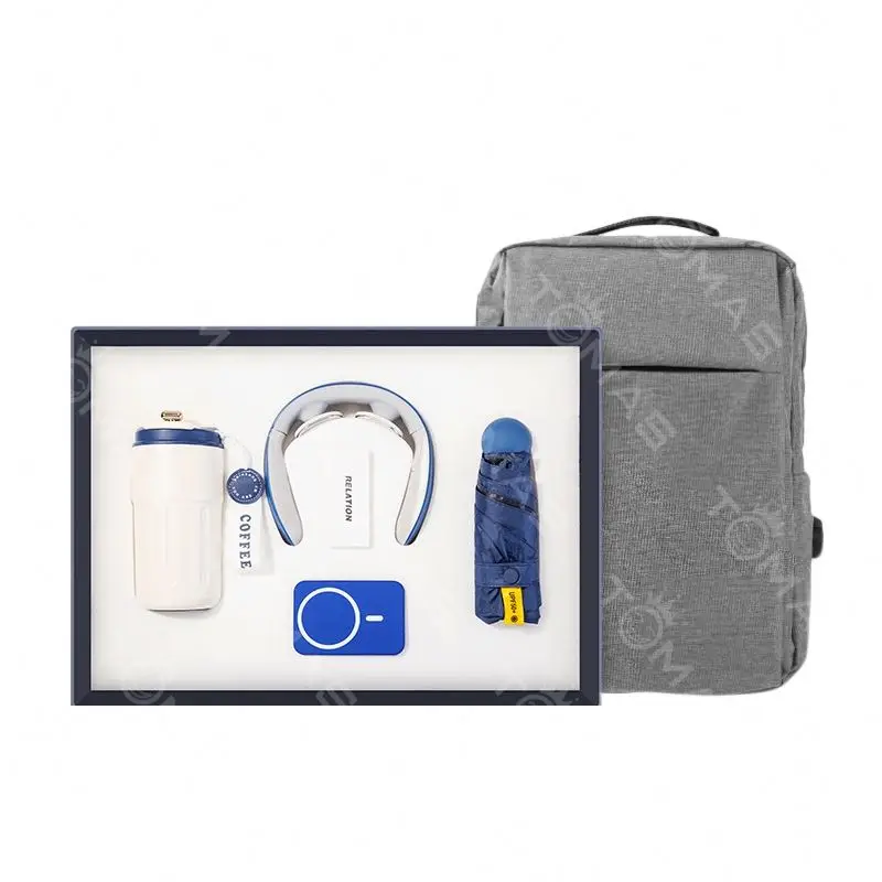 Mug Umbrella Mag Safe Wireless Power Bank  Neck Massager Computer Bag Corporate Gift Set 5IN1 Year-End Anniversary Business Gift