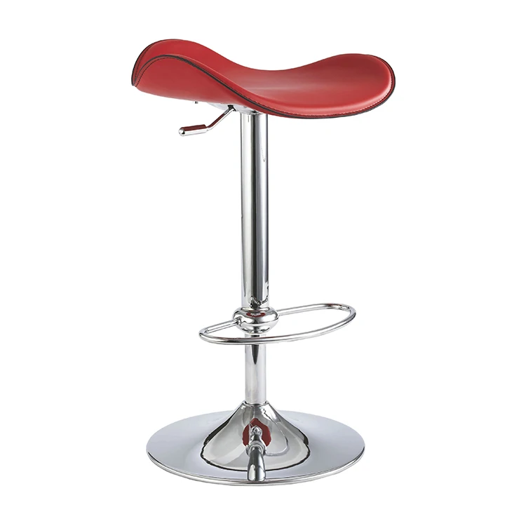High Quality Black Pvc Plywood Height Adjustable Bar Stool With Footrest