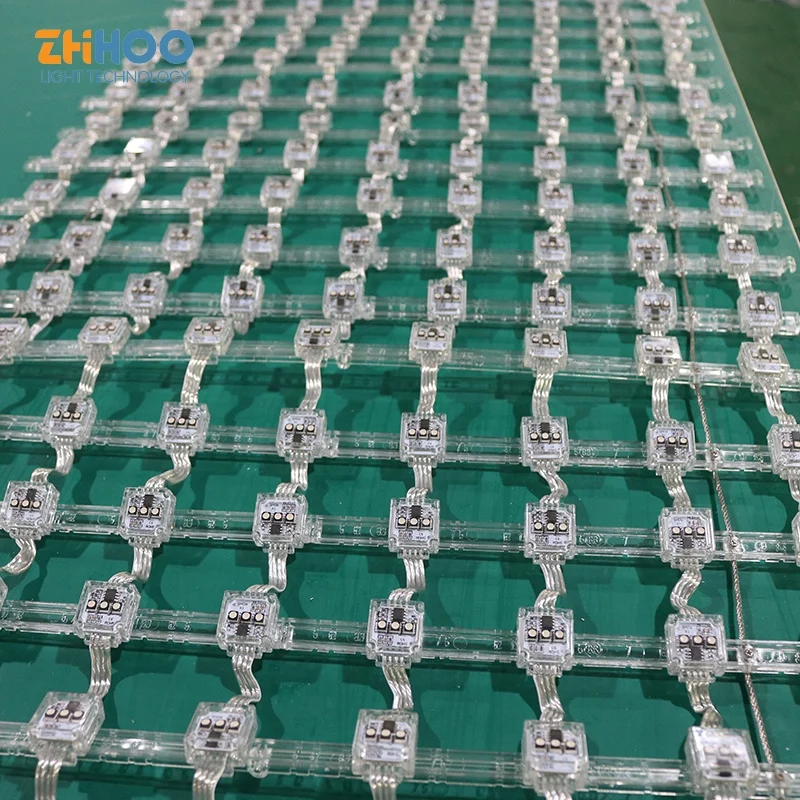 P31.25/P40/P50/P55/P60/P80/P100 Flexible Building Facade Lighting Folded LED Curtain Outdoor Landscape Soft LED Mesh Screen