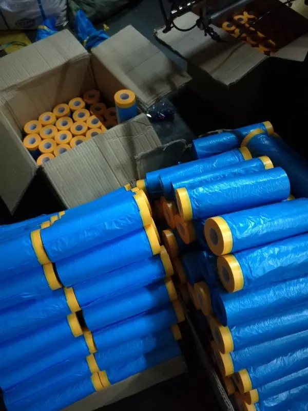 Outdoor Used Blue  Pre Taped Masking Film