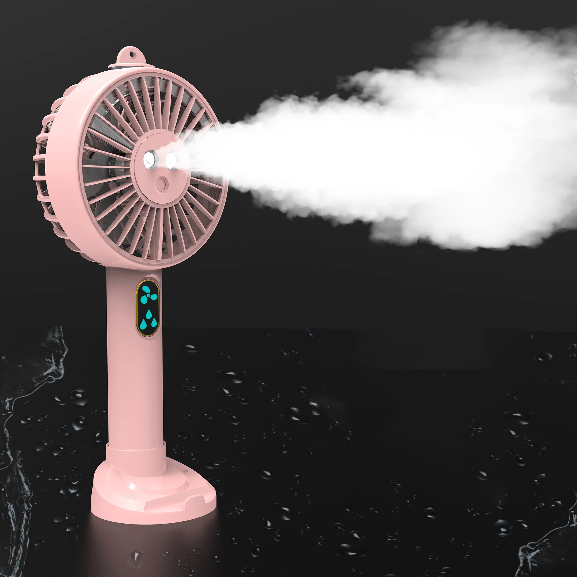 Good Selling factory Portable Water Spray Mist Fan Electric USB Rechargeable Hand Mini Fan with Built-in Battery